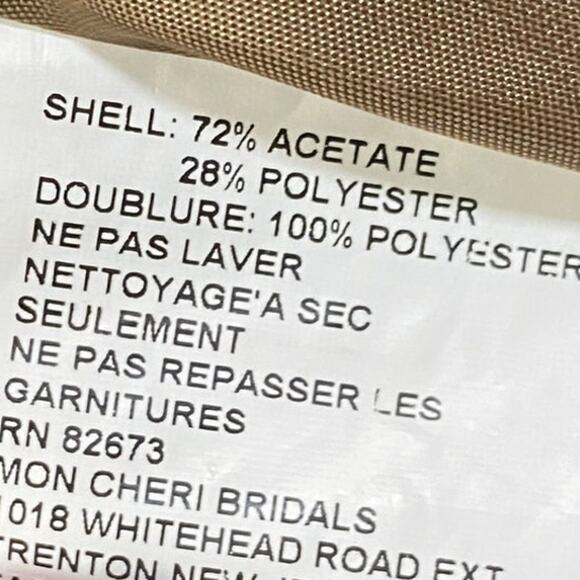 Montage by Mon Cheri Gown Lace Peplum Corseted Bodice Satin Trim Taupe Womens 10 - Picture 11 of 12